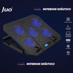 Juo Ventus 5 Fanlı LED Aydınlatmalı Notebook Soğutucu Juo Ventus 5 Fanlı LED Aydınlatmalı Notebook Soğutucu