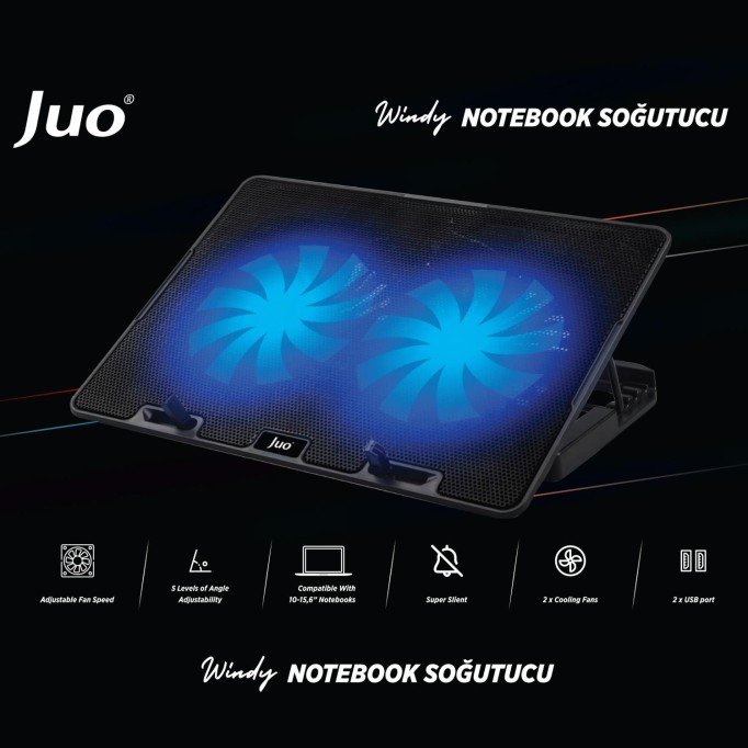 Juo Windy LED Aydınlatmalı Notebook Soğutucu