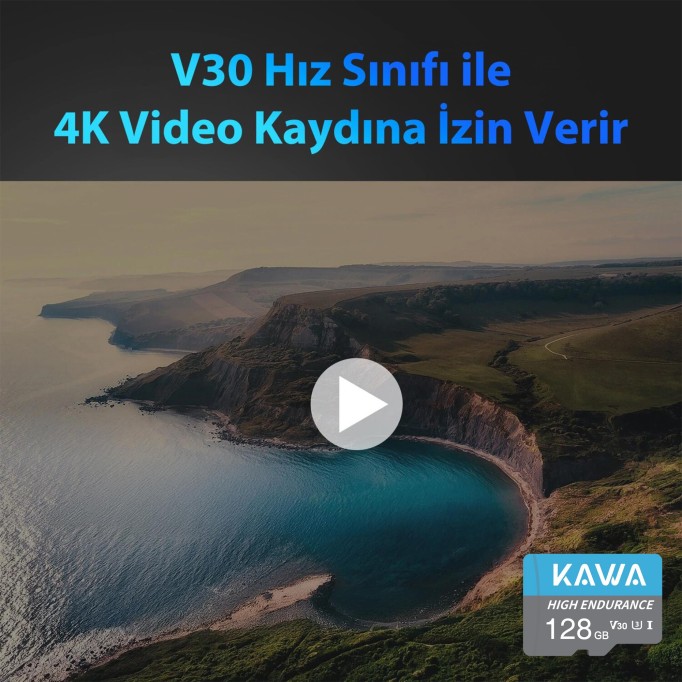 Kawa 128GB Micro SD Hafıza Kartı High Endurance Class 10 Yüksek Hızlı Araç Kameralarıya Uyumlu