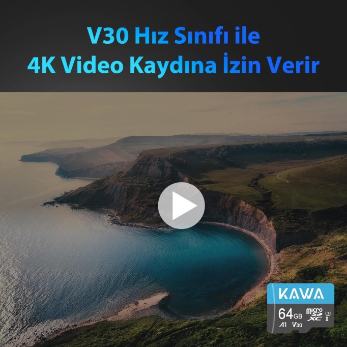 Kawa 64GB Micro SD Hafıza Kartı High Endurance Class 10 Yüksek Hızlı Araç Kameralarıya Uyumlu