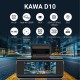 Kawa D10 Çift Kameralı 4K+1080P Sony STARVIS Sensörlü Yapay Zeka Destekli Wi-Fi ve GPS'li Araç Kamerası
