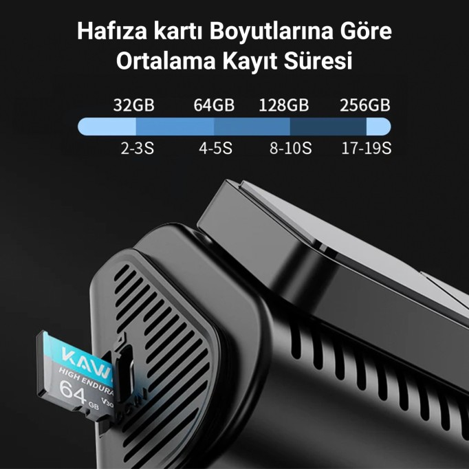 Kawa D11 2 Kameralı Ön / Arka 4K+1080P Sony STARVIS Sensörlü Yapay Zeka Destekli Wi-Fi GPS'li Araç Kamerası