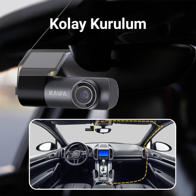 Kawa D5 2K 1296P WDR WiFi 135° Geniş Açı Lens Araç Kamerası