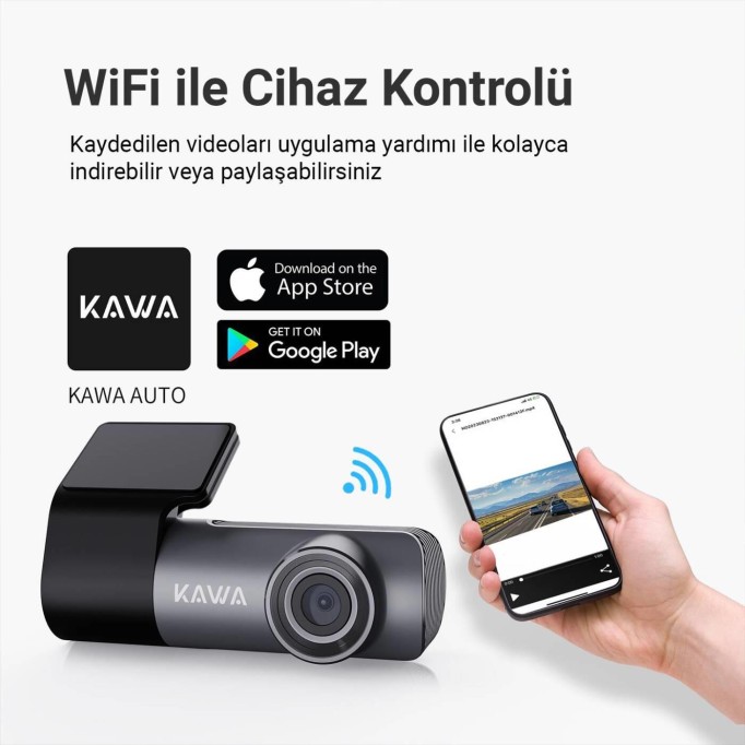 Kawa D5 2K 1296P WDR WiFi 135° Geniş Açı Lens Araç Kamerası