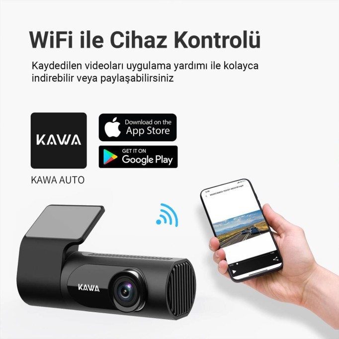 Kawa D6 2K 1440P WDR WiFi 145° Geniş Açı Lens Araç Kamerası
