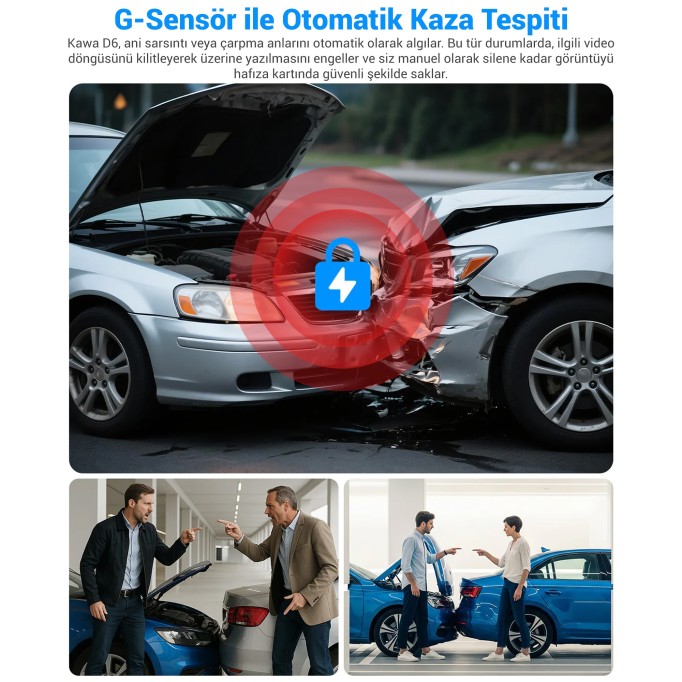 Kawa D6 2K 1440P WiFi Araç Kamerası 145° Geniş Açı WDR Ön Kamera