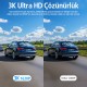 Kawa D6 3K 1620P 145° Geniş Açı Lens DSI-2 Gece Görüşlü G-Sensörlü WDR WiFi Araç Kamerası