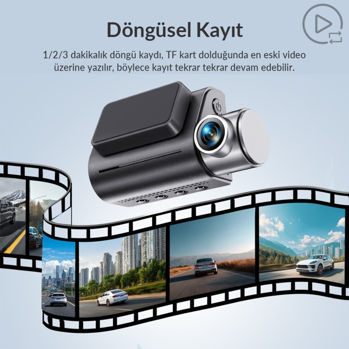 Kawa D7 2 Kameralı Ön ve Arka 4K+1080P HDR Wi-Fi 6 ve GPS'li Araç Kamerası + 64GB Hafıza Kartı