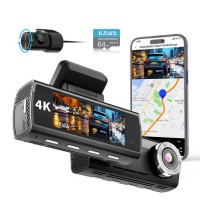 Kawa D8 2 Kameralı Ön / Arka 4K + 1080P Sony Starvis Sensörlü Türkçe Wi-Fi GPS'li Araç Kamerası