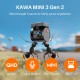 Kawa Mini 3 Gen2 2K 1296P WiFi 145° Geniş Açı Gece Görüşlü 32GB Hafıza Kartlı Akıllı Araç Kamerası