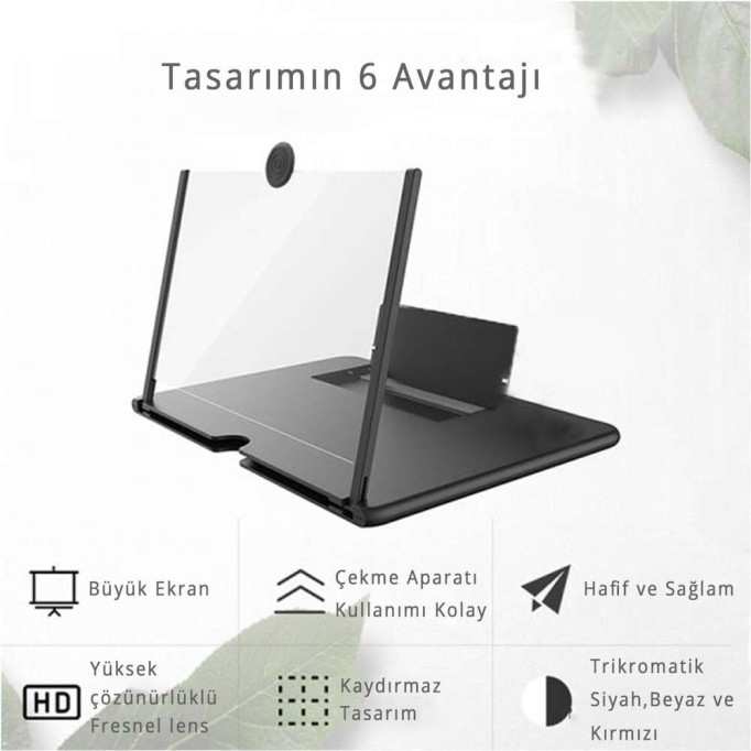 KingMa 10 inch 3D HD Telefon Ekran Büyüteci Kırmızı KingMa 10 inch 3D HD Telefon Ekran Büyüteci Kırmızı