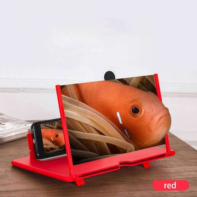 KingMa 12 inch 3D HD Telefon Ekran Büyüteci Kırmızı