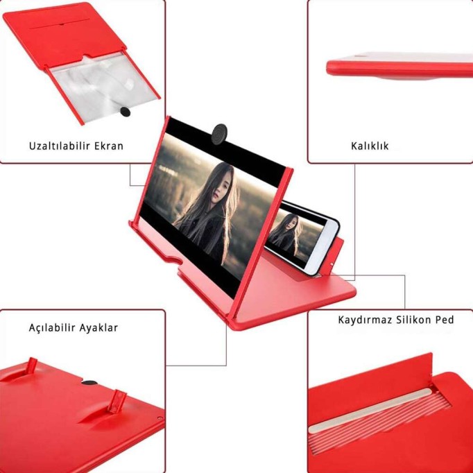 KingMa 12 inch 3D HD Telefon Ekran Büyüteci Siyah KingMa 12 inch 3D HD Telefon Ekran Büyüteci Siyah