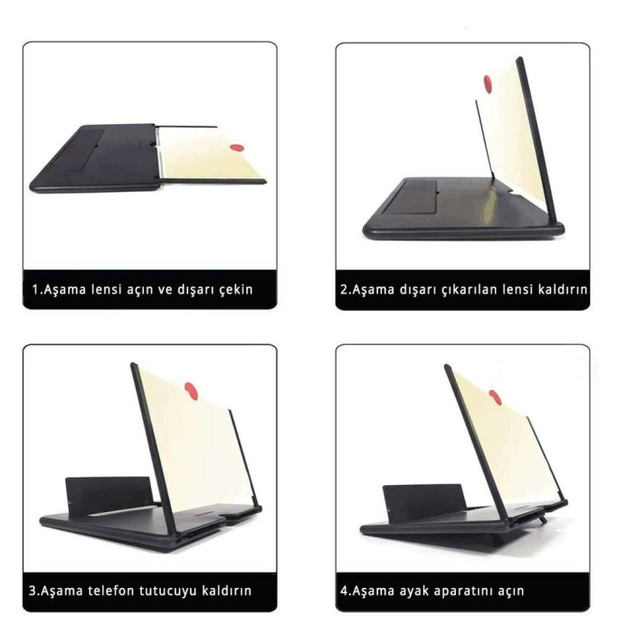 KingMa 12 inch 3D HD Telefon Ekran Büyüteci Siyah KingMa 12 inch 3D HD Telefon Ekran Büyüteci Siyah