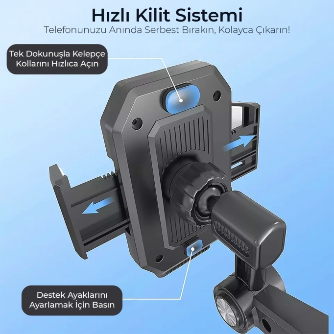 KingMa 360° Dönebilen Vakumlu Torpido ve Cam için Araç Içi Telefon Tutucu