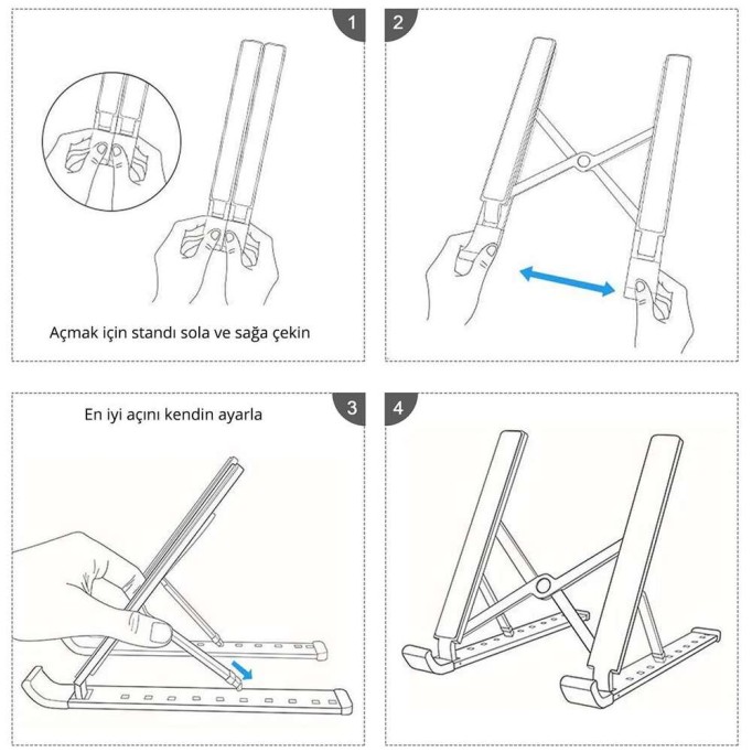 KingMa Kademeli Katlanabilir Notebook Laptop Standı Beyaz