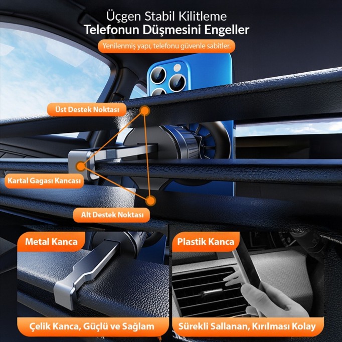 KingMa MagSafe Uyumlu Manyetik Araç içi Telefon Tutucu
