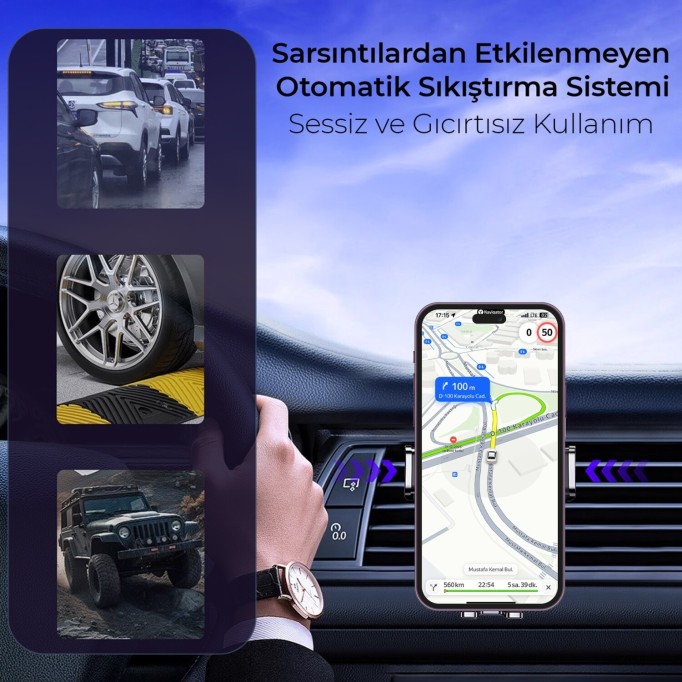 KingMa Metal Kancalı Havalandırma Destekli Araç içi Telefon Tutucu