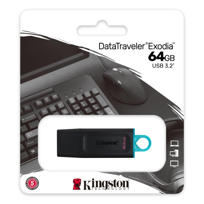 Kingston 64GB Exodia USB3.2 Gen.1 USB Bellek