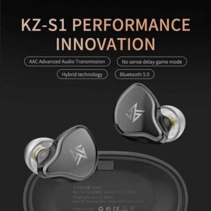 KZ S1 1DD+1BA Hybrid TWS Kablosuz Bluetooth 5.0 Kulaklık Gri
