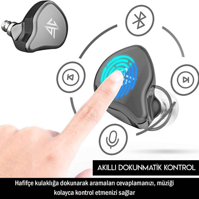 KZ S1D Dinamik TWS Bluetooth 5.0 Kulaklık Siyah