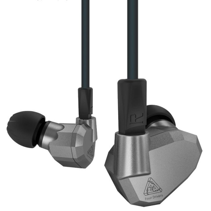KZ ZS5 Quad Driver HiFi Kulak İçi Kulaklık Gri