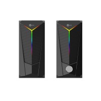 Lecoo DS104 Kablolu USB + 3.5mm Jack RGB Aydınlatmalı 6W Masaüstü Hoparlör Siyah