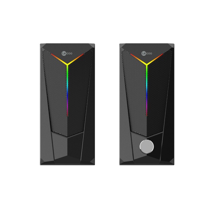 Lecoo DS104 Kablolu USB + 3.5mm Jack RGB Aydınlatmalı 6W Masaüstü Hoparlör Siyah
