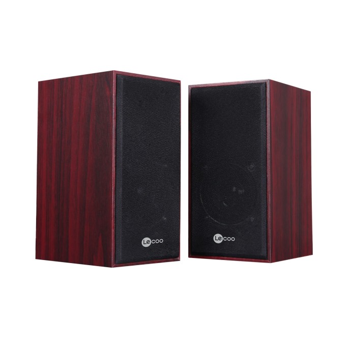 Lecoo DS105 USB + 3.5mm Jack Kablolu 6W Stereo Masaüstü Bilgisayar Hoparlörü Ahşap