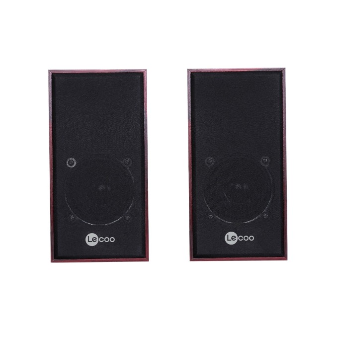 Lecoo DS105 USB + 3.5mm Jack Kablolu 6W Stereo Masaüstü Bilgisayar Hoparlörü Ahşap