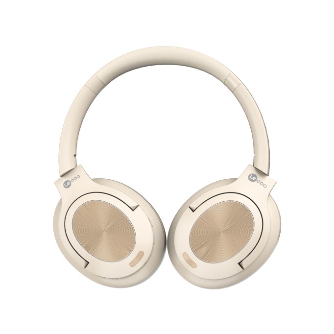 Lecoo ES208 Bluetooth 5.3 Kablosuz Mikrofonlu Kulak Üstü Kulaklık Katlanabilir Hafif Krem
