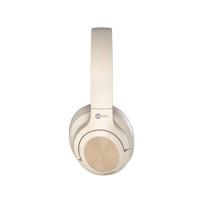 Lecoo ES208 Bluetooth 5.3 Kablosuz Mikrofonlu Kulak Üstü Kulaklık Katlanabilir Hafif Krem