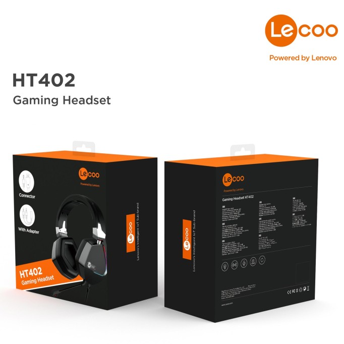 Lenovo Lecoo HT402 Kulak Üstü RGB Gaming Oyuncu Kulaklığı 3.5mm Jack + USB