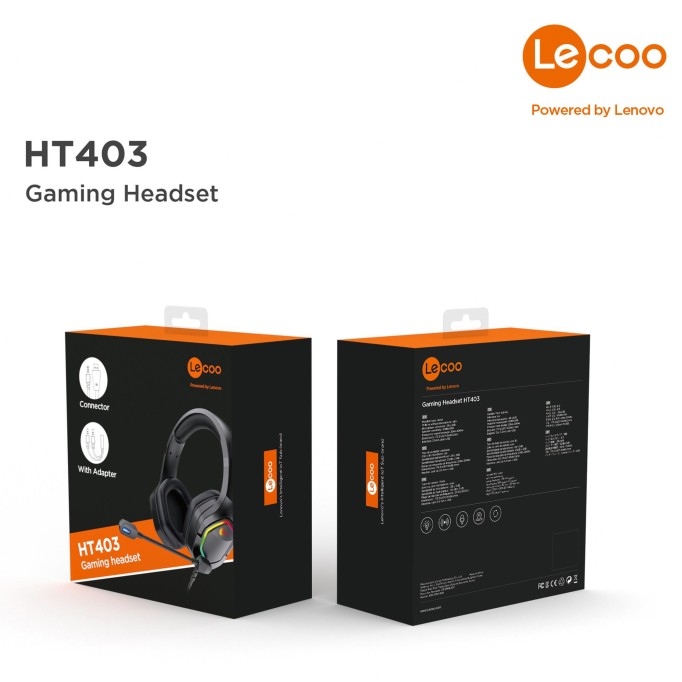 Lenovo Lecoo HT403 Kulak Üstü RGB Gaming Oyuncu Kulaklığı 3.5mm Jack + USB
