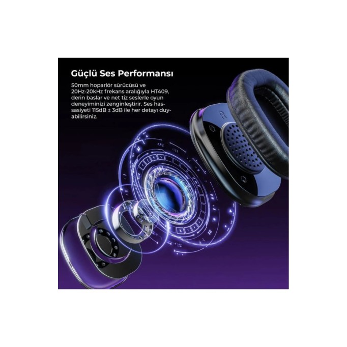 Lecoo HT409 RGB Işıklı USB Mikrofonlu Kablolu Oyuncu Kulak Üstü Gaming Kulaklık Siyah