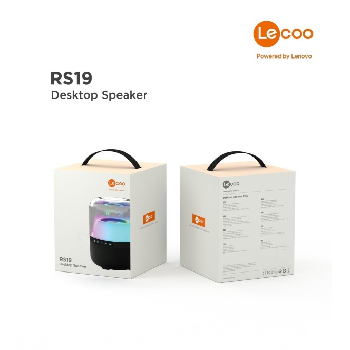Lecoo RS19 RGB Aydınlatmalı Bluetooth Stereo 10W Taşınabilir Hoparlör Siyah