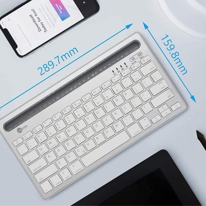 Lenovo Lecoo BK100 Çoklu Cihaz Özellikli Şarj Edilebilir Kablosuz Bluetooth Klavye Beyaz Lenovo Lecoo BK100 Çoklu Cihaz Özellikli Şarj Edilebilir Kablosuz Bluetooth Klavye Beyaz