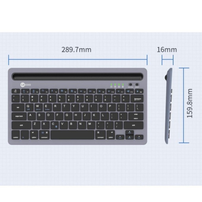 Lenovo Lecoo BK100 Çoklu Cihaz Özellikli Şarj Edilebilir Kablosuz Bluetooth Klavye Gri Lenovo Lecoo BK100 Çoklu Cihaz Özellikli Şarj Edilebilir Kablosuz Bluetooth Klavye Gri