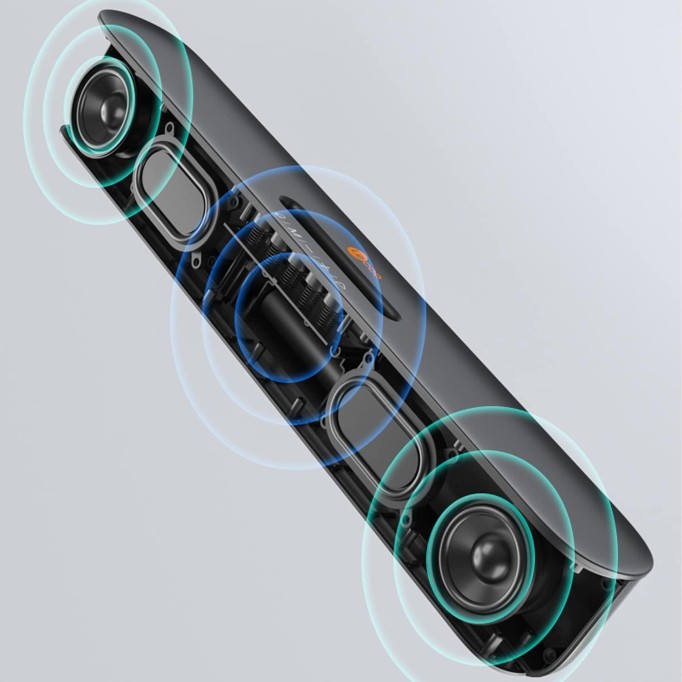 Lenovo Lecoo DS108 360° Surround Bluetooth 5.0 Masaüstü Kablosuz Soundbar Hoparlör Beyaz