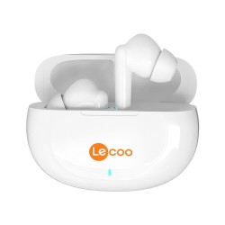 Beyaz Lecoo EW306 Hi-Fi Bluetooth 5.1 TWS Kablosuz Kulak içi Kulaklık Beyaz