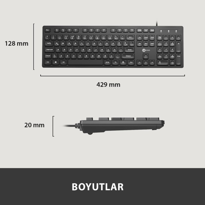 Lenovo Lecoo KB102 Kablolu Klavye