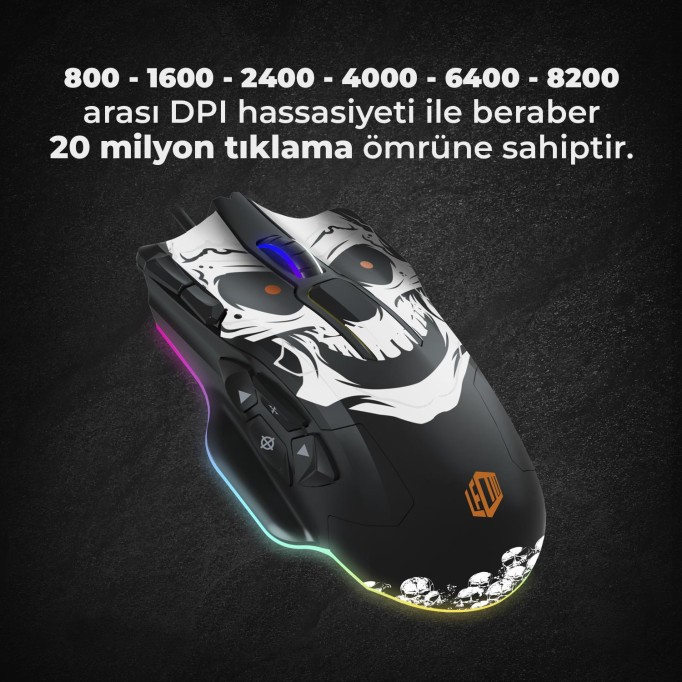 Lenovo Lecoo MG1102 Kablolu RGB Gaming Oyuncu Mouse & Mousepad
