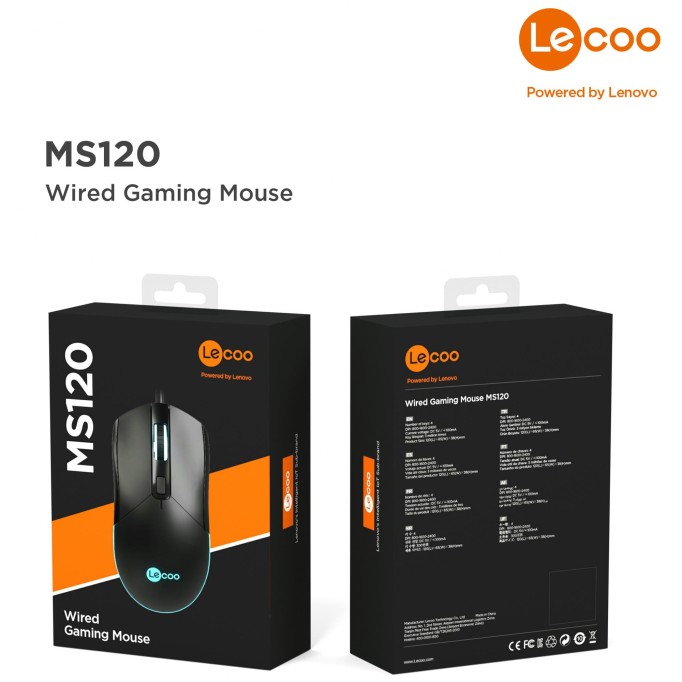 Lenovo Lecoo MS120 Kablolu Optik Mouse Siyah