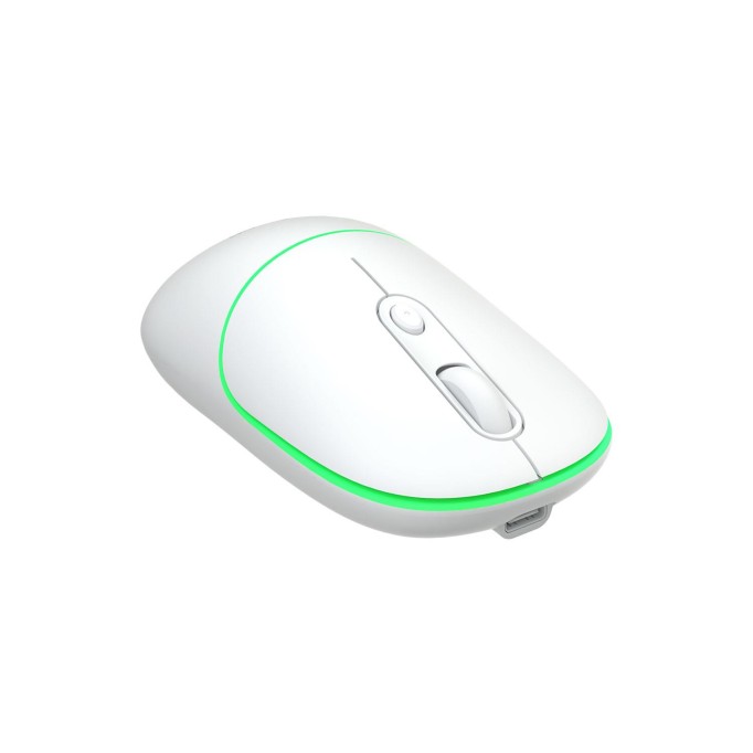 Lenovo Lecoo WS210 Dual Mod RGB Bluetooth ve Kablosuz Şarj Edilebilir Optik Mouse Beyaz