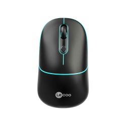 Siyah Lenovo Lecoo WS210 Dual Mod RGB Bluetooth ve Kablosuz Şarj Edilebilir Optik Mouse Siyah