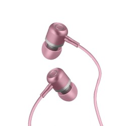 Pembe Linktech H40 Metal Kulak içi Mikrofonlu Kulaklık Pembe