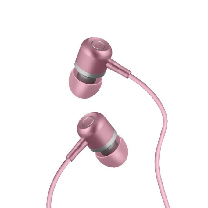 Linktech H40 Metal Kulak içi Mikrofonlu Kulaklık Pembe