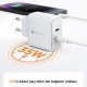 Novoo GaN 35W 2 Portlu USB-C PD Hızlı Şarj Cihazı Beyaz