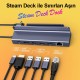 Novoo P6SDK Pro Steam Deck için 4K 60Hz HDMI 2.0 RJ45 Ethernet 3*USB-A PD 100W Çoklayıcı Stant