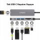Novoo Type-C to 2*USB-A 3.0 PD 100W 4K HDMI TF SD Kart Okuyucu Dönüştürücü HUB